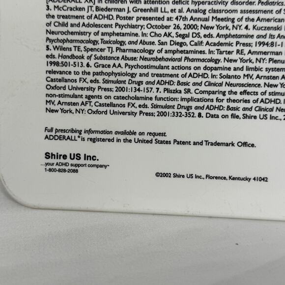 Vintage 2002 Adderall XR Promo Promotional Clipboard ADHD Advertising Doctor - Picture 5 of 6